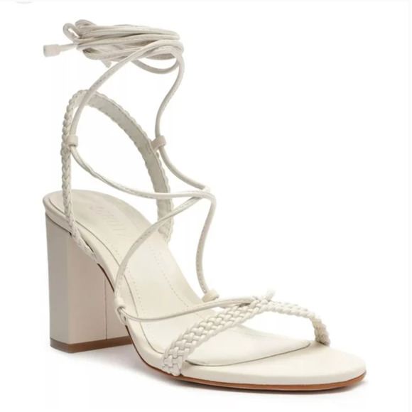 Schutz Maxima Lace Up Heels 11 White Leather NWOT Heels Pumps Wedding Bridal - Picture 1 of 11